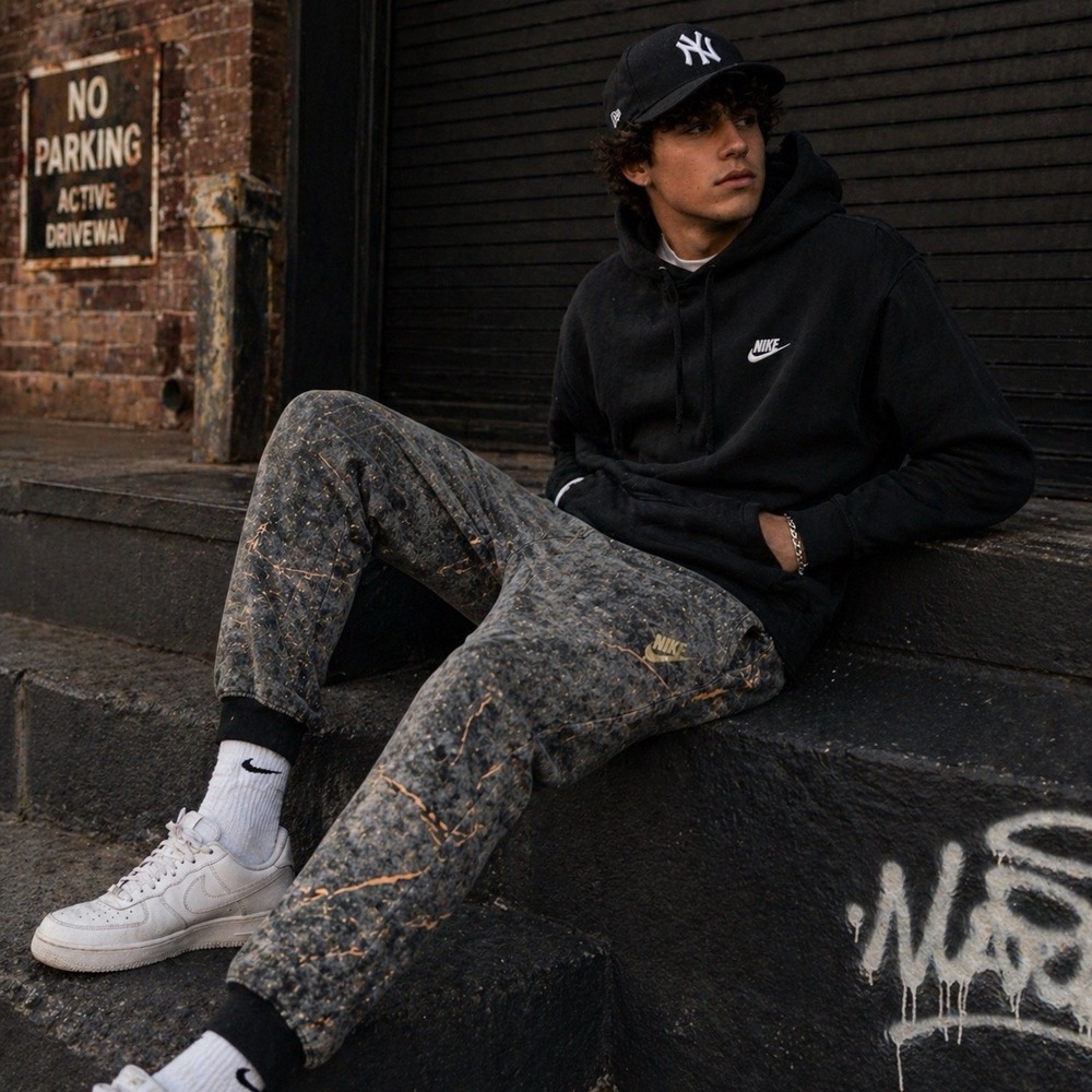 Nike NSW Gold Club Joggers‎ XL Gray Marble Swoosh Sweatpants Streetwear DO6173